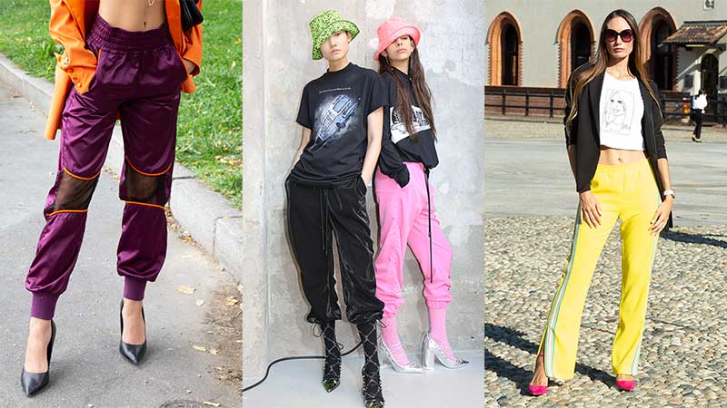 Tendenze moda street style donna 2021. I tacchi da portare sotto i pantaloni della tuta. Ecco come fare!